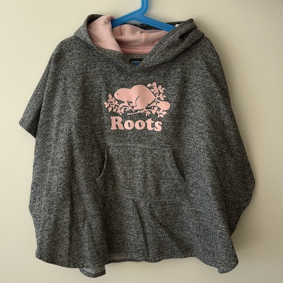 Roots salt and pepper with pink detail poncho - Picture 1 of 4